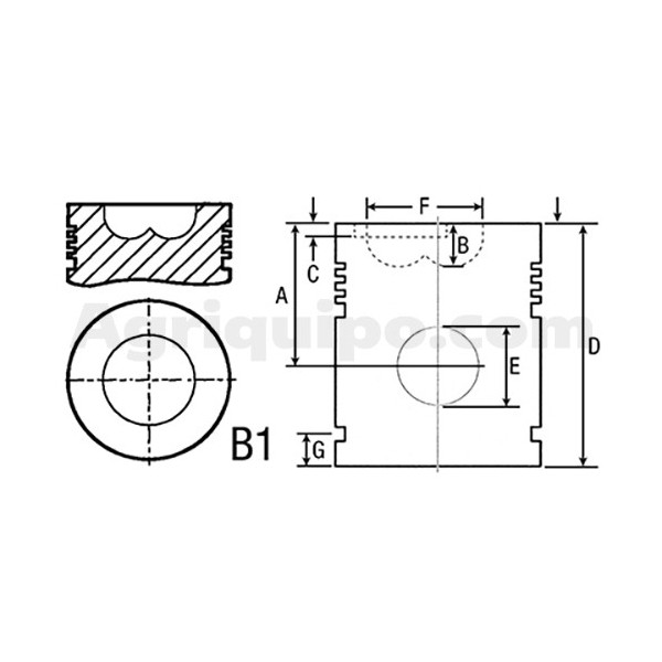 Pistón con aros | Fiat-Allis