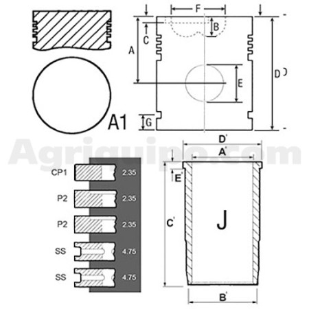 Juego de camisas para pistón | Case-IH 2