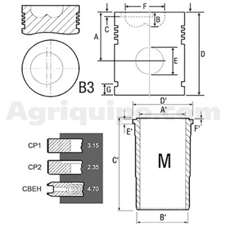 Juego de camisas para pistón | Case-IH 2